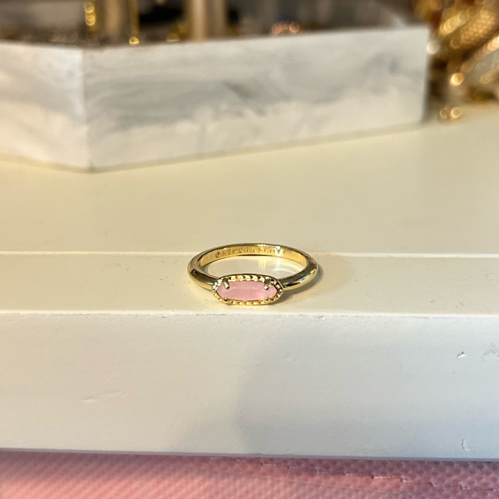 Kendra Scott Gold Ring with Pink Stone